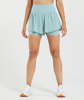 Dámské Šortky Gymshark Vital Seamless 2.0 2-in-1 Blankyt | CZ 3812RVD